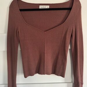 Abercrombie Women's Ribbed Top - Brown